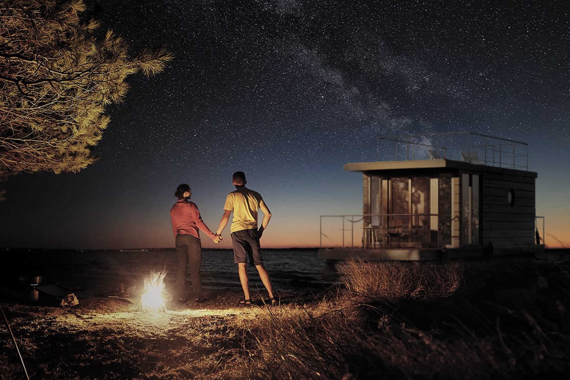 houseboat przy plaży